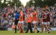 8 July 2017; Referee Pádraig O'Sullivan shows the red card to Gregory McCabe of Armagh during the GAA Football All-Ireland Senior Championship Round 2B match between Westmeath and Armagh at TEG Cusack Park in Mullingar, Co Westmeath. Photo by Piaras Ó Mídheach/Sportsfile