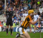 8 July 2017; Referee James Owens calls for a ' Hawkeye' ruling during the GAA Hurling All-Ireland Senior Championship Round 2 match between Waterford and Kilkenny at Semple Stadium in Thurles, Co Tipperary. Photo by Ray McManus/Sportsfile