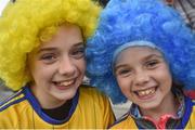 9 July 2017; Roscommon supporters Shauna Drury, left age 12, with her sister Nikita, age 9, from Boyle, Co.Roscommon before the Connacht GAA Football Senior Championship Final match between Galway and Roscommon at Pearse Stadium in Salthill, Galway. Photo by David Maher/Sportsfile