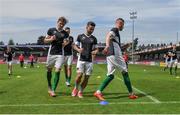 9 July 2017; Cork City players warm up on the pitch prior to their SSE Airtricity League Premier Division match between Cork City and St Patrick's Athletic at Turners Cross in Cork. Photo by Doug Minihane/Sportsfile