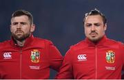 8 July 2017; Elliot Daly, left, and Jack Nowell of the British & Irish Lions during the Third Test match between New Zealand All Blacks and the British & Irish Lions at Eden Park in Auckland, New Zealand. Photo by Stephen McCarthy/Sportsfile