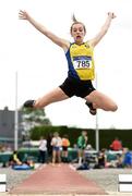 9 July 2017; Aishling Kelly of Taghmon A.C. competing in the girls U15 long Jump event during Day 2 of the Irish Life Health National Juvenile Track & Field Championships at Tullamore Harriers Stadium in Tullamore, Co Offaly. Photo by Eóin Noonan/Sportsfile
