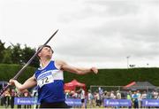 9 July 2017; Dylan Kearns of Finn Valley A.C. competing in the Boys U19 Javelin event during Day 2 of the Irish Life Health National Juvenile Track & Field Championships at Tullamore Harriers Stadium in Tullamore, Co Offaly. Photo by Eóin Noonan/Sportsfile
