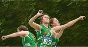 9 July 2017; Kate Lenehan of Cushinstown A.C. competing in the girls U15 shot putt event during Day 2 of the Irish Life Health National Juvenile Track & Field Championships at Tullamore Harriers Stadium in Tullamore, Co Offaly. Photo by Eóin Noonan/Sportsfile