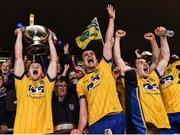 9 July 2017; Roscommon captain Ciaran Murtagh lifts the Nestor Cup as he celebrates with his teammates at the end of the Connacht GAA Football Senior Championship Final match between Galway and Roscommon at Pearse Stadium in Salthill, Galway. Photo by David Maher/Sportsfile