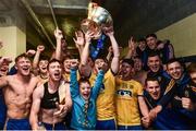 9 July 2017; Roscommon captain Ciaran Murtagh lifts the Nestor Cup as he celebrates with his teammates in the dressing room at the end of the Connacht GAA Football Senior Championship Final match between Galway and Roscommon at Pearse Stadium in Salthill, Galway. Photo by David Maher/Sportsfile