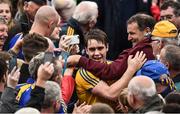 9 July 2017; David Murray of Roscommon celebrates with supporters at the end of the Connacht GAA Football Senior Championship Final match between Galway and Roscommon at Pearse Stadium in Salthill, Galway. Photo by David Maher/Sportsfile
