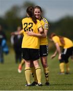 9 July 2017; Ciara Delaney, right, and Emma Boyle of Kilkenny United WFC congratulate each other following their side's victory during the Continental Tyres Women’s National League match between Kilkenny United WFC and Galway WFC at United Park, Thomastown, Co. Kilkenny. Photo by Seb Daly/Sportsfile