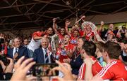 9 July 2017; Cork captain Stephen McDonnell lifts the cup after the Munster GAA Hurling Senior Championship Final match between Clare and Cork at Semple Stadium in Thurles, Co Tipperary. Photo by Piaras Ó Mídheach/Sportsfile