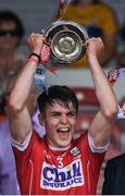9 July 2017; Cork captain Sean O'Leary Hayes lifts the cup after the Electric Ireland Munster GAA Hurling Minor Championship Final match between Cork and Clare at Semple Stadium in Thurles, Co Tipperary. Photo by Brendan Moran/Sportsfile