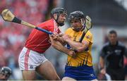 9 July 2017; John Conlon of Clare in action against Christopher Joyce of Cork during the Munster GAA Hurling Senior Championship Final match between Clare and Cork at Semple Stadium in Thurles, Co Tipperary. Photo by Brendan Moran/Sportsfile