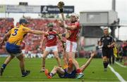 9 July 2017; Patrick Horgan of Cork in action against David McInerney, left, and Cian Dillon of Clare during the Munster GAA Hurling Senior Championship Final match between Clare and Cork at Semple Stadium in Thurles, Co Tipperary. Photo by Brendan Moran/Sportsfile