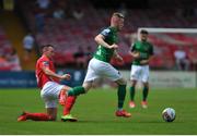 9 July 2017; Kevin O'Connor of Cork City evades the tackle of St Patrick's Athletic Graham Kelly during the SSE Airtricity League Premier Division match between Cork City and  St Patrick's Athletic at Turners Cross in Cork. Photo by Doug Minihane/Sportsfile