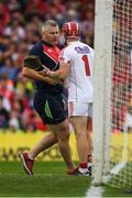 9 July 2017; Cork selector Diarmuid O'Sullivan speaks to Cork goalkeeper Anthony Nash during the Munster GAA Hurling Senior Championship Final match between Clare and Cork at Semple Stadium in Thurles, Co Tipperary. Photo by Ray McManus/Sportsfile