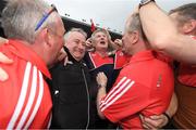 9 July 2017; Cork manager Kieran Kingston, centre, and selector Seanie O'Leary are congratulated by fans at the final whistle of the Munster GAA Hurling Senior Championship Final match between Clare and Cork at Semple Stadium in Thurles, Co Tipperary. Photo by Brendan Moran/Sportsfile