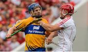 9 July 2017; Anthony Nash of Cork tangles with Podge Collins of Clare during the Munster GAA Hurling Senior Championship Final match between Clare and Cork at Semple Stadium in Thurles, Co Tipperary. Photo by Piaras Ó Mídheach/Sportsfile