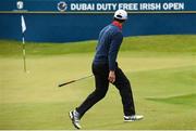 9 July 2017; Jon Rahm of Spain reacts after nearly pitching in to the hole on the 18th green on Day 4 of the Dubai Duty Free Irish Open Golf Championship at Portstewart Golf Club in Portstewart, Co Derry. Photo by Oliver McVeigh/Sportsfile