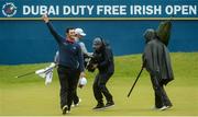 9 July 2017; Jon Rahm of Spain reacts after winning  the Dubai Duty Free Irish Open on the 18th green on Day 4 of the Dubai Duty Free Irish Open Golf Championship at Portstewart Golf Club in Portstewart, Co Derry. Photo by Oliver McVeigh/Sportsfile