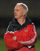 10 March 2012; The Cork manager Conor Counihan watches the last few minutes of the game. Allianz Football League, Division 1, Round 4, Laois v Cork, O'Moore Park, Portlaoise, Co. Laois. Picture credit: Ray McManus / SPORTSFILE