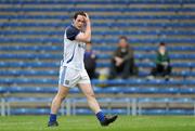 11 March 2012; Cavan's Brendan Fitzpatrick leaves the field after being sent off by referee Michael Meade. Allianz Football League Division 4, Round 4, Tipperary v Cavan, Semple Stadium, Thurles, Co. Tipperary. Picture credit: Brian Lawless / SPORTSFILE