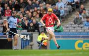 11 March 2012; Cathal Naughton, Cork, races past Dublin's Shane Durkin on his way to score a goal early in the second half. Allianz Hurling League Division 1A, Round 2, Dublin v Cork, Croke Park, Dublin. Picture credit: Ray McManus / SPORTSFILE