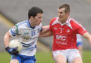 11 March 2012; Chris McGuinness, Monaghan, in action against Jamie Carr, Louth. Allianz Football League Division 2, Round 4, Monaghan v Louth, St Tiernach's Park, Clones, Co. Monaghan. Picture credit: Philip Fitzpatrick / SPORTSFILE