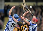11 March 2012; Paudie Mahony, right, and Michael Walsh, Waterford, in action against Conor Fogarty, Kilkenny. Allianz Hurling League Division 1A, Round 2, Waterford v Kilkenny, Walsh Park, Co. Waterford. Picture credit: David Maher / SPORTSFILE