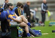 11 March 2012; Eoin Kelly, Tipperary, sits on the bench after picking up an injury during the game. Allianz Hurling League Division 1A, Round 2, Tipperary v Galway, Semple Stadium, Thurles, Co. Tipperary. Picture credit: Brian Lawless / SPORTSFILE