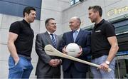 10 July 2017; Seán Cavanagh and Eddie Brennan in Croke Park to launch the ‘EirGrid Moments in Time’ campaign, as part of its timing partnership with the GAA. The campaign will culminate with a club in each province winning a digital clock and scoreboard. To enter post an image of your favourite GAA moment of the championship on Instagram or Twitter using AA. More information & T&C’s available at www.eirgridgroup.com. Pictured at the launch are, from left, Tyrone footballer Sean Cavanagh, Peter McKenna, Commercial Manager of the GAA, Fintan Slye, CEO, EirGrid and former Kilkenny hurler and Kilkennny U21 manager Eddie Brennan. Photo by Brendan Moran/Sportsfile