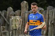 11 July 2017; In attendance during the GAA Hurling All Ireland Senior Championship Series National Launch at the Irish National Heritage Park, in Co. Wexford is Sean Curran of Tipperary with the Liam MacCarthy Cup. Photo by Brendan Moran/Sportsfile