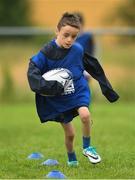 11 July 2017; Max Denny, age 6, from Dublin, in action during the Bank of Ireland Leinster Rugby Summer Camp at Balbriggan RFC in Dublin. Photo by Eóin Noonan/Sportsfile