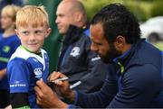 11 July 2017; Isa Nacewa signing autographs for young players during the Bank of Ireland Leinster Rugby Summer Camp at Balbriggan RFC in Dublin. Photo by Eóin Noonan/Sportsfile