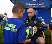 11 July 2017; Richardt Strauss signs autographs for young players during the Bank of Ireland Leinster Rugby Summer Camp at Balbriggan RFC in Dublin. Photo by Eóin Noonan/Sportsfile