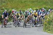 12 July 2017; A general view of the peloton on the category one climb of Castle Hill during Stage 2 of the Scott Junior Tour 2017 at Doonagore, Co. Clare. Photo by Stephen McMahon/Sportsfile