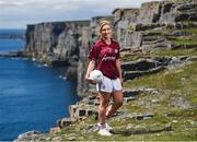13 July 2017; Stars of the TG4 All Ireland Championships assembled at the famous Dún Aengus on Inis Mór in the Aran Islands to launch the 2017 TG4 All Ireland Championships. The championship gets underway when the preliminary rounds take place on July 22nd as 36 counties begin the journey that will take them to Croke Park on September 24th. TG4 also announced their search for the #properfan that will take place throughout the 2017 TG4 All Ireland Champinships. Pictured is ladies footballer Sinead Burke of Galway, at Dún Aengus, Inis Mór, Aran Islands, Co. Galway.  Photo by Seb Daly/Sportsfile