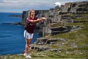13 July 2017; Stars of the TG4 All Ireland Championships assembled at the famous Dún Aengus on Inis Mór in the Aran Islands to launch the 2017 TG4 All Ireland Championships. The championship gets underway when the preliminary rounds take place on July 22nd as 36 counties begin the journey that will take them to Croke Park on September 24th. TG4 also announced their search for the #properfan that will take place throughout the 2017 TG4 All Ireland Champinships. Pictured is ladies footballer Sinead Burke of Galway, at Dún Aengus, Inis Mór, Aran Islands, Co. Galway.  Photo by Seb Daly/Sportsfile