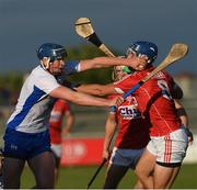 13 July 2017; Conor Prunty of Waterford in action against Paul Leopold and Mark Coleman of Cork during the Bord Gais Energy Munster GAA Hurling Under 21 Championship Semi-Final match between Waterford and Cork at Walsh Park in Waterford. Photo by Ray McManus/Sportsfile