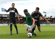 13 July 2017; Sean Maguire of Cork City in action against Joan Truyols of AEK Larnaca during the UEFA Europa League Second Qualifying Round First Leg match between Cork City and AEK Larnaca at Turner's Cross in Cork. Photo by Eóin Noonan/Sportsfile