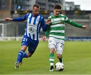 13 July 2017; Trevor Clarke of Shamrock Rovers in action against Lukas Pauschek of Mlada Boleslav during the UEFA Europa League Second Qualifying Round First Leg match between Shamrock Rovers and Mlada Boleslav at Tallaght Stadium in Tallaght, Co Dublin. Photo by David Maher/Sportsfile