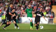 13 July 2017; Greg Bolger of Cork City in action against Hector Hevel of AEK Larnaca during the UEFA Europa League Second Qualifying Round First Leg match between Cork City and AEK Larnaca at Turner's Cross in Cork. Photo by Eóin Noonan/Sportsfile