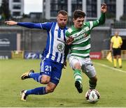 13 July 2017; Trevor Clarke of Shamrock Rovers in action against Likas Pauschek of Mlada Boleslav during the UEFA Europa League Second Qualifying Round First Leg match between Shamrock Rovers and Mlada Boleslav at Tallaght Stadium in Tallaght, Co Dublin. Photo by David Maher/Sportsfile