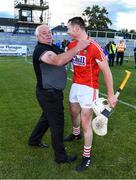 13 July 2017; Declan Dalton, who scored a last second goal from the penalty spot, celebrates with his dad Robbie after the Bord Gais Energy Munster GAA Hurling Under 21 Championship Semi-Final match between Waterford and Cork at Walsh Park in Waterford. Photo by Ray McManus/Sportsfile
