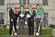 14 March 2012; At the AIB Provincial Player Awards 2011 are, from left to right, Ulster hurling winner Joey Scullion, Loughgiel Shamrocks, Co. Antrim, Ulster football winner Jamie Clarke, Crossmaglen Rangers, Co. Armagh, Leinster football winner Dessie Dolan, Garrycastle, Co. Westmeath and Leinster hurling winner Cathal Parlon, Coolderry, Co. Offaly. Radisson Blu St. Helen's Hotel, Stillorgan. Picture credit: David Maher / SPORTSFILE