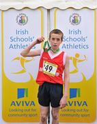 10 March 2012; Feargal Curtin, Midleton C.B.S., Cork, with his gold medal after winning the Minor Boys 2500m race at the Aviva All-Ireland Schools' Cross Country 2012. St Mary’s College, Galway. . Picture credit: Diarmuid Greene / SPORTSFILE