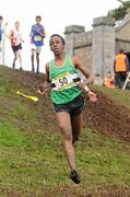 10 March 2012; Abdirahman Mohamed, Colaiste Chriost Ri, Cork, on his way to finishing in sixth place, during the Junior Boys 3500m race at the Aviva All-Ireland Schools' Cross Country 2012. St Mary’s College, Galway. Picture credit: Diarmuid Greene / SPORTSFILE