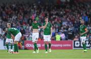 13 July 2017; Dejected Cork City players after conceding their first goal during the UEFA Europa League Second Qualifying Round First Leg match between Cork City and AEK Larnaca at Turner's Cross in Cork. Photo by Eóin Noonan/Sportsfile