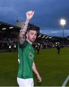13 July 2017; Sean Maguire of Cork City acknowledges the supporters after his last home game for the club after the UEFA Europa League Second Qualifying Round First Leg match between Cork City and AEK Larnaca at Turner's Cross in Cork. Photo by Eóin Noonan/Sportsfile