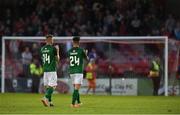 13 July 2017; Kevin O'Connor and Sean Maguire of Cork City acknowledge the supporters after the UEFA Europa League Second Qualifying Round First Leg match between Cork City and AEK Larnaca at Turner's Cross in Cork. Photo by Eóin Noonan/Sportsfile