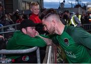13 July 2017; Sean Maguire of Cork City with long time Cork City supporter Gary McSweeney after the UEFA Europa League Second Qualifying Round First Leg match between Cork City and AEK Larnaca at Turner's Cross in Cork. Photo by Eóin Noonan/Sportsfile