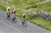 14 July 2017; Rickardo Broxham of South Africa leads the breakaway as the race passes through the Burren during Stage 4 of the Scott Junior Tour 2017 at the Wild Atlantic Way, Co Clare. Photo by Stephen McMahon/Sportsfile